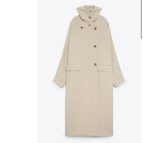 NWT ZARA OVERSIZED MANTENCO WOOD collar Size M 
🚨FIRM PRICE NO DISCOUNT - Picture 14 of 16